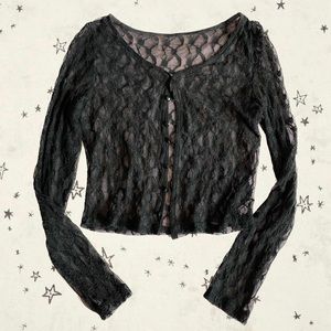 sheer black lace top 🐈‍⬛
